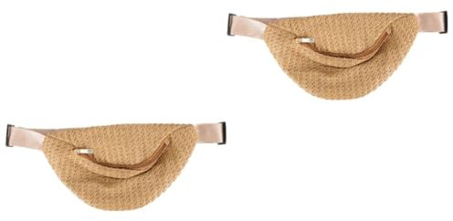 SAFIGLE 2stücke Imitation Straw Woven Cross-Body Bag Für Sommer Waist Bag Praktische Umhängetasche Für Reisen Shopping Und Freizeit Für Handy Geld Und Kleine Essentials