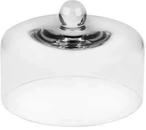 twakutwaku 8 Wide Handmade Sturdy Glass Cake Dome, Cake Cover Lid for Cake, Food and Display, Glass Topper For Cake Plate And Cake Stand, Cake Stand Topper, Glass Dome Cloche, Glasss (8x5.5)