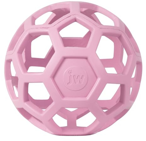 JW – HOL-ee Roller – Lustiges und vielseitiges Hundespielzeug – Jagdspielzeug für Hunde – Spielzeug zur geistigen Stimulation – Beschäftigungsball für Hunde – 14 cm Durchmesser – rosa Farbe