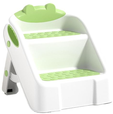 2-Stufen-Hocker für Kinder, Stabiler Doppel-Tritthocker für Kleinkinder,Rutschfester Hocker für Kinder,Faltbarer Tritthocker für Kinder, Trittleiter, Hocker für das Töpfchentraining