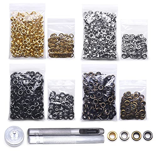 Jamsinmu Grommet Werkzeug Kit 800 Sets Grommet Einstell Werkzeug mit Ösenzange Ösenwerkzeug Set für Leder Leinwand Plane Zelt 300# Inner 5mm