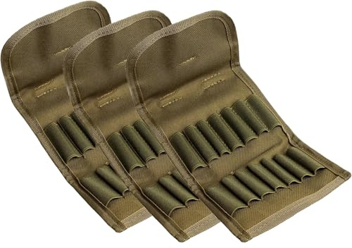 Tactical Ammo Pouch for Utility Hunting Rifle Foldable Ammo Wallet with Holds 14 Cartridges Firearm Ammunition Carrier Bag for Shooting Range with Gear Rifle Shell Holder Belt for Bullets