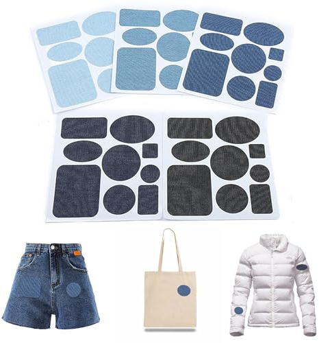 45 delar Jean-lappar för strykning, 5 färger, självhäftande reparationslappar för jeans, denimlappar, jeans, reparationssats, jeans, stryklappar för jeans, kläder, hålreparation