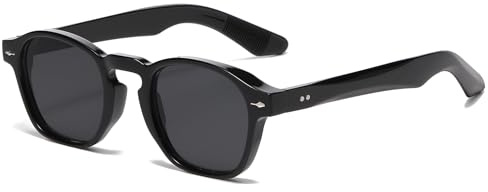 Long Keeper Kleine Quadratische Sonnenbrille für Damen Herren Retro Sonnenbrille Vintage Trendige Rechteckige Dicke Rahmen Reise Sonnenbrille UV400 Schutz