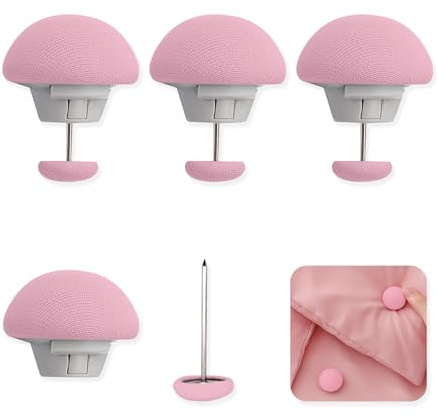 RYHHH 4 Pezzi Clip di Fissaggio per Trapunta e Copripiumino,Clip Ferma Copripiumino,per Biancheria da Letto, Federe, Copriletti, Tende, Clip,Accessori per Biancheria da Letto Antiscivolo (Rosa)