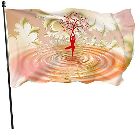 Tanz Yoga Meditation Fahne Langlebig Außenbanner Lustige Gartenfahne Für Yard Outdoor Home 90X150Cm