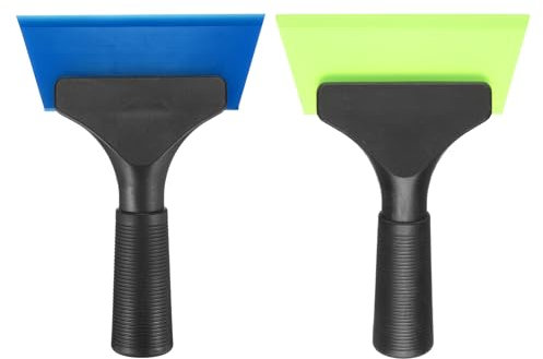 sourcing map Escobilla de goma de 5 pulgadas de longitud con mango antideslizante para limpiar ventanas y puertas de vidrio, azul/verde