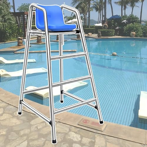 RayGenius Tall Lifeguard Deck Chair - 304 Edelstahl Pool Rettungsschwimmer Stühle für Erwachsene - Heavy Duty Outdoor-Stühle für Wettbewerb, See und Strand,304-1.2M