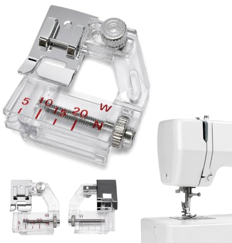 TECHZOCO Nähfuß für Schrägband, Lebend- und Snap-On-Saum, verstellbarer Schrägbandfuß, verstellbar von 5 mm bis 20 mm, Snap-On-Typ.