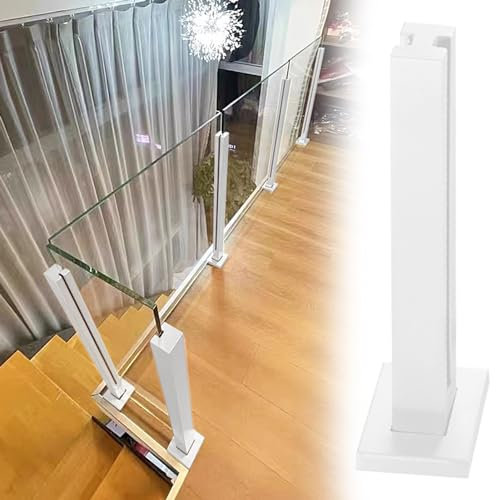 RAABYU Poteau de Garde-Corps en Verre Blanc pour loft, balustres métalliques d'intérieur pour escalier, Pince à Ergot en Verre