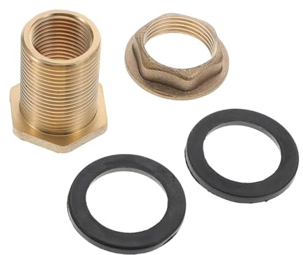 VALICLUD Conector Roscado de Latón para Tanque con Junta de Sellado Accesorio Pasamuros para Manguera de Jardín Resistente Fugas Uso Doméstico Industrial