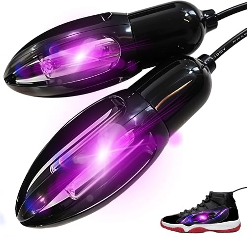 UV Shoe Sanitizer Dryer - Ultraviolet Light Shoe Deodorizer & Dryer - 10W Electric Cleaner to Eliminate Odor for Sneaker, Black, 1 Pack