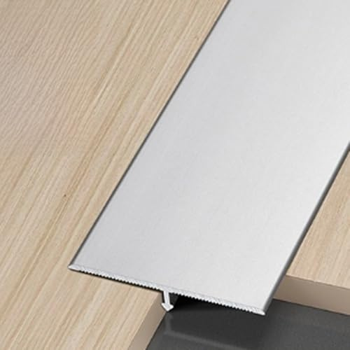 Cooalinar Übergangsprofil T-Profil,T-Formleisten Aluminium,Aluminium-T-Leiste,Flache Bodentrennleiste,Leicht zu reinigen,Für Türschwellen und Verbindungsböden Lücken von Laminatdielenfliesen