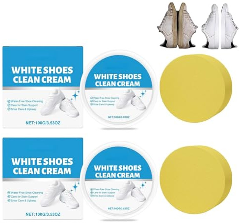 Shoe Cleaner, 2026 New Multi-Functional Cleaning and Stain Removal Cream, White Trainer Cleaner, Shoes Decontaminate Solid Paste, Shoe Cleaning Kit for Sneaker and Leather, 100g