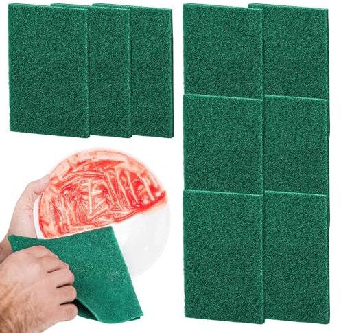Spugnette abrasive,10 Pezzi Spugne Lavaggio Resistenti Anti-Graffio - Panni per Pulizia Cucina - per Cucina, Pentole, Lavello, Piano Cottura, Griglia, Barbecue, Bagno, Casa e Uso Domestico