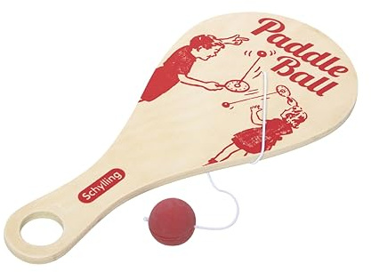 Schylling Paddle Ball - Classic Game Made with Real Wood - Ages 5 and Up - One Piece