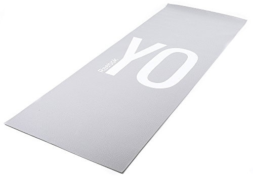 Reebok Yoga Matten Double Sided 4mm Yoga Mat - Zoll Yoga, grau, Einheitsgröße, RAYG-11030YG | Double Sided Trainingsmatte für Yoga & Pilates - Stylisches Design - 173 x 61 cm - Dämpfende Sportmatte