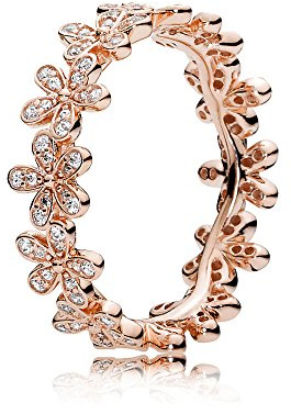PANDORA Daisy Flower Ring in Roségold mit 14 Karat rosévergoldete Metalllegierung und Cubic Zirkonia Steinen Moments Collection, Größe 56