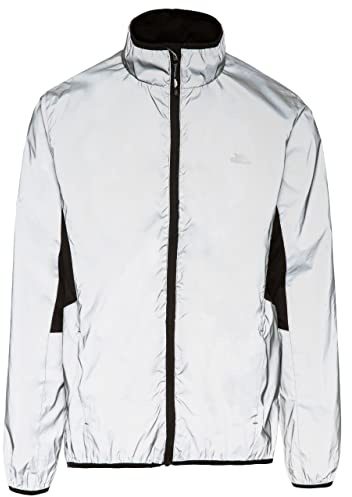 Trespass Zig, Silver Reflective, XL, Wasserdichte Sportjacke aus Reflektivem Material für Herren, X-Large, Grau