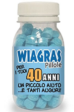 Dor WIAGRAS Pillole per 40 Anni - Articolo Scherzoso Idea Regalo per Festa Compleanno