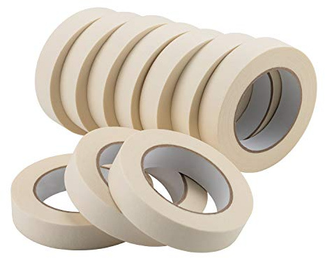 Lichamp Masking Tape 1 inch, 10 Pack General Purpose Masking Tape Bulk Multipack for Basic Use, 1 inch x 55 Yards x 10 Rolls (550 Total Yards)