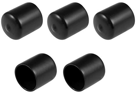 sourcing map 5Stk Gummi Endkappen 30mm ID Schwarz | Gummikappen Runde Schutzkappen Gummi Abdeckung Stopfen Möbelgleiter Bolzen Gewindeschutz für Schrauben Rohr Stuhlbeine