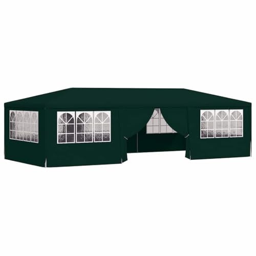 vidaXL Tente de Réception avec Parois Latérales Belvédère Tonnelle Pavillon Chapiteau Mariage Barbecue Voyage de Camping 4x9 m Vert 90 g/m²