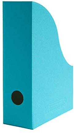 10 x PresentFill® Kleine Stehsammler Azur Blau Zeitschriftensammler Stehordner für DIN A5 Format aus 100% Recycling Karton - Made in Germany für Schreibtisch, Archiv und Aufbewahrung