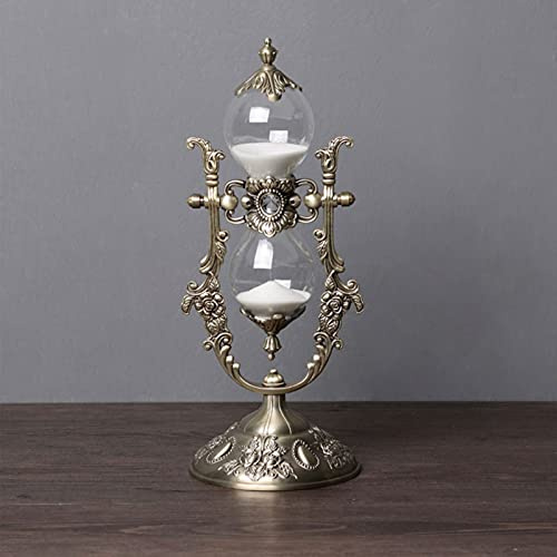 Brogtorl Vintage Sablier en métal Minuterie Artisanat Décoration Sabliers pedagogiques Décoration15/30/60 Minutes,Cadeau Souvenir créatif Unique pour optimiser la Gestion de Son Temps