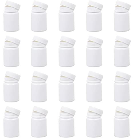 DOITOOL Empty Capsule Bottles 30pcs Empty Pill Bottle Portable Medicine Holder Multipurpose Container Portable Capsule Case for 50ml