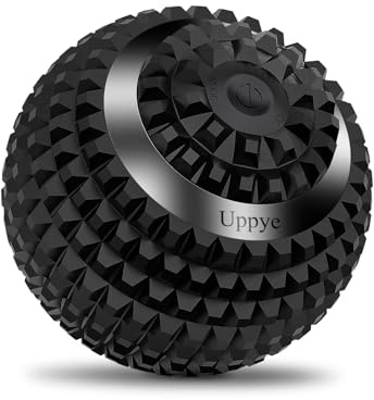 Uppye Vibrating Ball Massager, 4-Speed High-Intensity Fitness Lacrosse Ball, Mobility Ball for Workout Recovery, Deep Tissue Massager for Pain Relief and Trigger Point Treatment (Black)