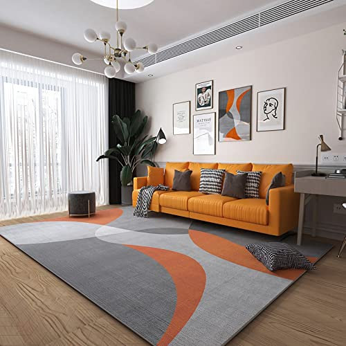 Teppich Teppich Baby orange grau gewelltes geometrisches Design moderner Teppich teppiche kinderzimmer Spiel Teppich 180x250cm