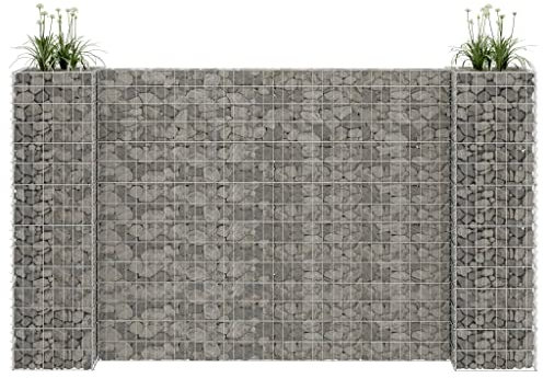 homiuse 260x40x150 CM Clôture Jardin extérieur Mur en Gabion jardinière Cla ´Tures Da ©Coratives Claustra extérieur décoration Jardin pour Les Zones Commerciales Et RéSidentielles Sûr Et Elégant