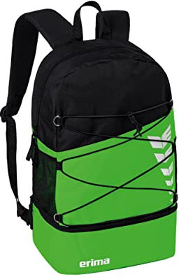 Erima Unisex Six Wings Rucksack mit Bodenfach (7232323), green/schwarz, 1