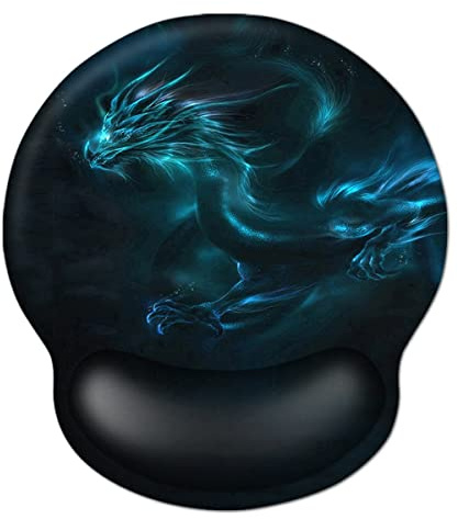 AOKSUNOVA Mauspad mit Gelkissen Drache Mousepad mit Handauflage