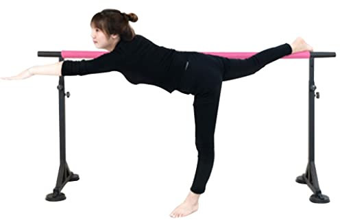 Ballettstange Ballettstange aus Stahl mit Einstellbarer Höhe, geeignet for Verlängerungsstangen/Fitnessstangen zu Hause, in der Schule, im Studio (Color : Pink, Size : 1.5M/5FT)