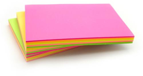 Notas adhesivas Post-it colores brillantes | Almohadillas adhesivas fuertes | Lista de tareas | Bloc de notas hogar y escuela | 5 colores en un bloc | 12 paquetes | 76mm x 127mm 100 hojas/blo