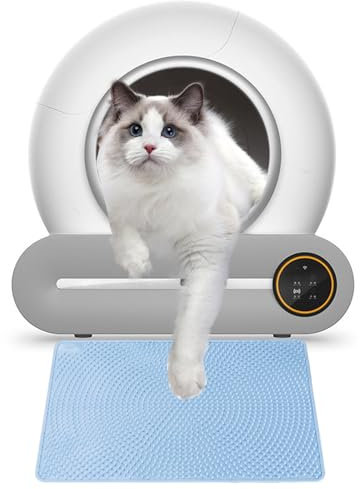 WDDEYYDS Lettiera per Gatti autopulente Protezione di Sicurezza Lettiera per Gatti autopulente Automatica Chiusa Toilette Intelligente con Tappetino per più Gatti