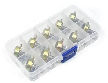 KAYPBWQMG WH148 Potentiometer Kit B1K 2K 5K 10K 20K 50K 100K 250K 500K 1M 15mm Linear Taper Rotary Widerstand Set 3pin Mit Kappe (Color : Khaki)
