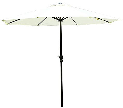 VEAUAS Ombrellone da giardino per esterni | 2,7 m | Con manovella/Rotondo/Protezione UV/Anti-pioggia leggera, Parasole compatto per spiaggia/Gazebo/Balcone/Terrazza/Tavolino/Pesca/Market-senza base