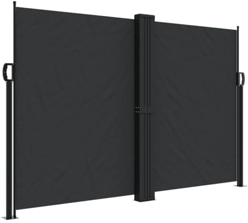 vidaXL Seitenmarkise Ausziehbar Schwarz 160x1200 cm