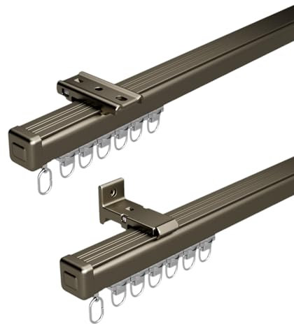 Decken Vorhangschiene 150/240/330/420/500cm Strapazierfähige Stummen Wohnmobil-Gardinenschiene Deckenschiene Aus Aluminium Büros Wandteiler Schiene(Farbe:Brown,Size:110cm)