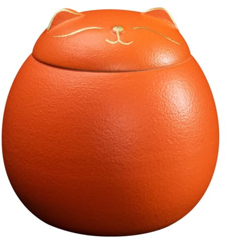 Fowecry Tea Storage Jar Cat Shape Storage Jars Porcelain Jar for Tea Spices Pot Coffee Nuts Storage B 1 PCS