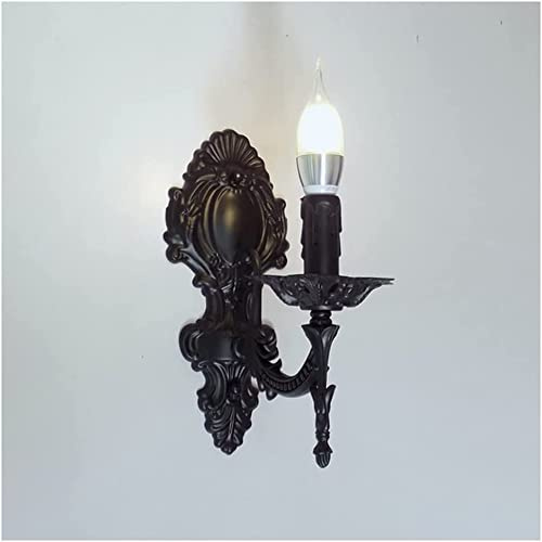 SSNCcNC Vintage Wandleuchte Innen Europäischen/Amerikanischen Kerzen Wandlampe Retro Rustikal Eisen Wandbeleuchtung Antik Nachttischlampe ​für Treppen Flur Aisle Loft Bar Cafe Schlafzimmer E14,A