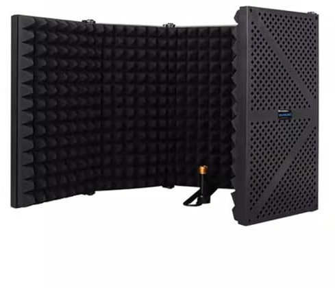 XCSCUK Microphone Soundproofing Enclosure, Portable Recording Studio, Vocal Filtering Studio, Suitable for Live Streaming, Studying (Set A)