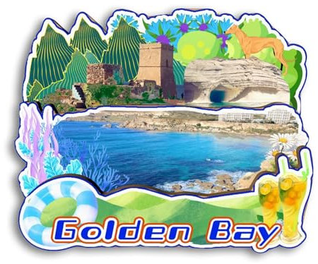 Quwsne Magnete da frigorifero Golden Bay Malta magnete da frigorifero souvenir di viaggio città regali turistici 3D classici punti di riferimento artigianali fatti a mano decorazione per la casa2407