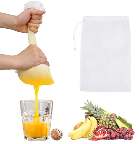 6 Pack Nut Milk Bag Reusable Nylon Cheese Cloth Bag for Straining Washable Nut Bag Strainer 12×8 In Fine Mesh Bag Strainer for Straining Fruit Juice Coffee Tea Yogurt Cheese Tofu Cold Brew Filter Bag