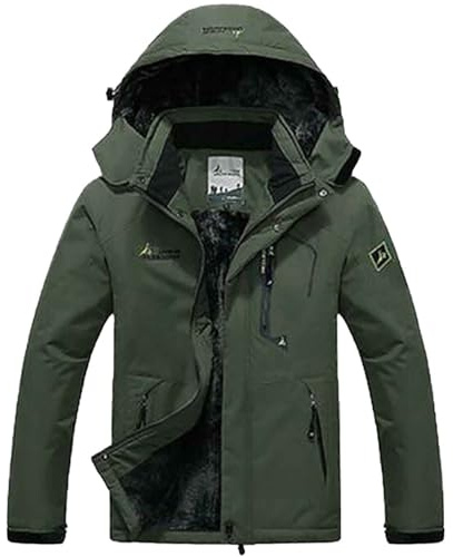 Winterjacke Herren Wasserdicht Warm Gefüttert Regenjacke Windjacke Atmungsaktiv mit Kapuze Skijacke Große Größen Winddicht Parka Jacke Mantel Übergangsjacke Fahrrad Wandern Outdoorjacke Funktionsjacke