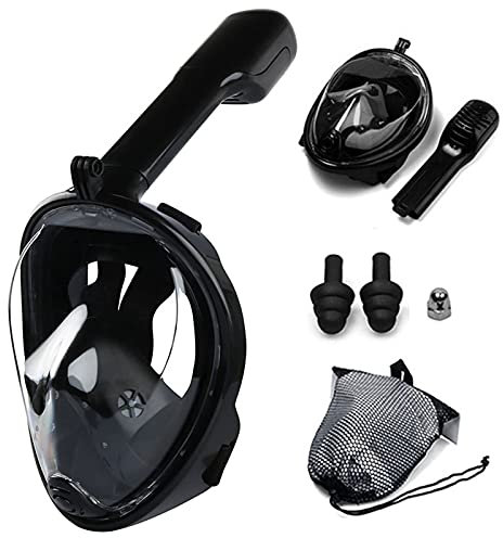 CAFIEDR Schnorchelmaske, Unterwasser-Tauchmaske mit Antibeschlag-Effekt, Vollgesichts-Tauchmaske, Schnorchel-Atemschutzmasken, sichere, wasserdichte Schwimmausrüstung für Erwachs(Farbe 06 0012 Groß)