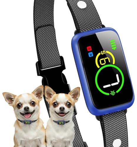 Collare antiabbaio per cani di piccola taglia, collare anti-abbaio, senza corteccia, blu, C34